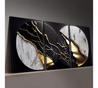 JKEVCBIAX Modern Golden Fashion Abstract Light Luxury Art, Large Wall Decor, Decorative Painting, Highdefinition Print(70x90cmx3/No frame)