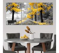 JKEVCBIAX modern yellow trees with black and white canvas wall art with Large Elegant Home Decor, High-quality Print Artwork(30x40cmx3/NO frame)