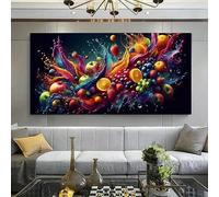 JKEVCBIAX This Colorful Abstract Design Featuring Citrus And Berries Serves As a Lively Wall Decoration And Dining Room Artwork(60x120cm/No frame)