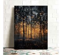 JKEVCBIAX This Enchanting Artwork Depicts a Magical Forest with Glowing Fireflies And a Fairy Tale Theme, for Home Decor Artwork(21x30cm/No frame)