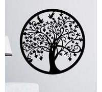 JKFGYTHG Metal Tree of Life Hanging Wall Art Decoration 45x45cm Openwork Sculpture Ornament, Outdoor Tree Life Silhouette Round Plaque Decor for Living Room, Hallway, Fence, Garden