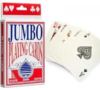 JKG® JUMBO PLAYING DECK OF CARDS - LARGE PLASTIC COATED CARDS | Giant Playing Professional 52 Cards & 2 Jokers Deck | For Poker, Snap, Black Jack, Solitaire, Rummy & Family Garden Games