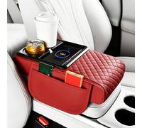 JKGBUK Car Armrest Storage Box for Dacia Duster 2000-2024+, with Wireless Charging, Cup Holder, Tissue Box, Easy Install, Auto Center Console Pad,B-Red