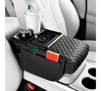 JKGBUK Car Armrest Storage Box for Fiat Brava Bravo Bravissimo, with Wireless Charging, Cup Holder, Tissue Box, Easy Install, Auto Center Console Pad,A-Black