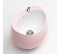 JKGHK Ceramics Floor Mop Sink, Commercial Mop Service Basin with Button Drainage, Floor-Standing Art Mops Basin with Faucet, for Laundry, Garage, Garden, Pet Care(Pink,55x47x40cm/20x18x16in)