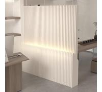 JKGHK Folding Paper Room Divider, Portable Privacy Screen Partition, Deformable Soft Privacy Screen Wall with Light Strip, Retractable Room Divider for Home Bedroom Office(400x150cm/157.4x59in)