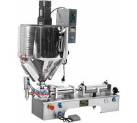 JKGHK Liquid Filling Machine, Paste Filler Machine with Heating, Pneumatic Stainless Steel Filling, Single Nozzle Filler with Mixing Hopper Bottle Pack Seal, for Emulsion, Cream(100-1000ml)