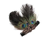 JKHVDE Peacock Feather Headdress European and American Women's Retro Performance Hair Accessories Bridal Feather Hair Accessories