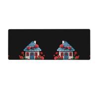 JKIEGOQ A Small House Covered with Roses Printing Extra Large Mouse pad Mousepad 12x31.5in for Desktop Computers, laptops, Personal Computers