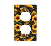 JKIEGOQ Blessed to Be Called Sunflower Printing Double Socket Wall Panel Electrical Socket Cover Plate Decoration Heat Resistant 4.5x2.76in