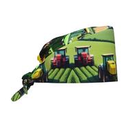 JKIEGOQ Breathable Work Hat Farm Tractor Harvest Printed Premium Peach Skin Velvet Adjustable, Soft, Versatile