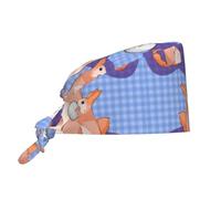 JKIEGOQ Breathable Work Hat Rabbit Holding The Ball Printed Premium Peach Skin Velvet Adjustable, Soft, Versatile