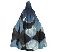 JKIEGOQ Eagle under the stars Pattern Adult Hooded Cape Cloak for Halloween Costume Parties and More