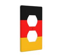 JKIEGOQ Germany Flag Printing Double Socket Wall Panel Electrical Socket Cover Plate Decoration Heat Resistant 4.5x2.76in