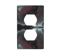 JKIEGOQ Giant Shark in The Sea Printing Double Socket Wall Panel Electrical Socket Cover Plate Decoration Heat Resistant 4.5x2.76in