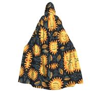 JKIEGOQ goodlooking hello sunshine Pattern Adult Hooded Cape Cloak for Halloween Costume Parties and More