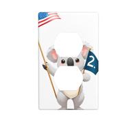 JKIEGOQ Koala Leading The Team Printing Double Socket Wall Panel Electrical Socket Cover Plate Decoration Heat Resistant 4.5x2.76in