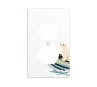 JKIEGOQ Lemon-Eating Snake Printing Double Socket Wall Panel Electrical Socket Cover Plate Decoration Heat Resistant 4.5x2.76in