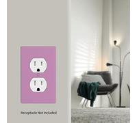 JKIEGOQ Lilac Printing Double Socket Wall Panel Electrical Socket Cover Plate Decoration Heat Resistant 4.5x2.76in