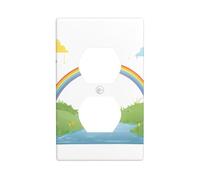 JKIEGOQ Little Ant's Rainbow Bridge Printing Double Socket Wall Panel Electrical Socket Cover Plate Decoration Heat Resistant 4.5x2.76in