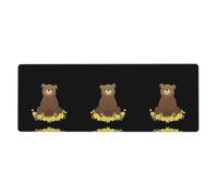 JKIEGOQ Little Bear in The Flowers Printing Extra Large Mouse pad Mousepad 12x31.5in for Desktop Computers, laptops, Personal Computers