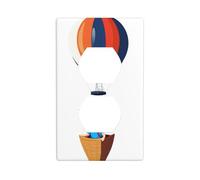 JKIEGOQ Little boy Riding a hot air Balloon Printing Double Socket Wall Panel Electrical Socket Cover Plate Decoration Heat Resistant 4.5x2.76in