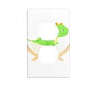 JKIEGOQ Little Dinosaur in The Cradle Printing Double Socket Wall Panel Electrical Socket Cover Plate Decoration Heat Resistant 4.5x2.76in