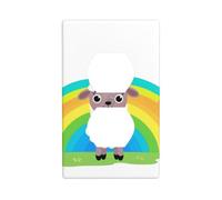 JKIEGOQ Marshmallows in The Green Grassland Printing Double Socket Wall Panel Electrical Socket Cover Plate Decoration Heat Resistant 4.5x2.76in