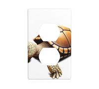 JKIEGOQ Mini Turtle Printing Double Socket Wall Panel Electrical Socket Cover Plate Decoration Heat Resistant 4.5x2.76in