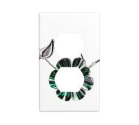JKIEGOQ Mint Green Crystal Flower Printing Double Socket Wall Panel Electrical Socket Cover Plate Decoration Heat Resistant 4.5x2.76in