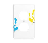 JKIEGOQ Multicolor Bear paw Prints Printing Double Socket Wall Panel Electrical Socket Cover Plate Decoration Heat Resistant 4.5x2.76in