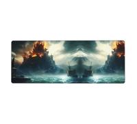JKIEGOQ Mysterious City in The Sea Printing Extra Large Mouse pad Mousepad 12x31.5in for Desktop Computers, laptops, Personal Computers