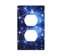 JKIEGOQ Neuron Cells Printing Double Socket Wall Panel Electrical Socket Cover Plate Decoration Heat Resistant 4.5x2.76in