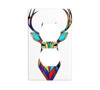 JKIEGOQ Nine-Color Deer Print Pattern Printing Double Socket Wall Panel Electrical Socket Cover Plate Decoration Heat Resistant 4.5x2.76in