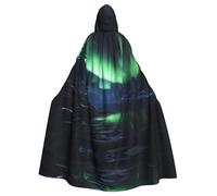 JKIEGOQ Northern Lights Pattern Adult Hooded Cape Cloak for Halloween Costume Parties and More