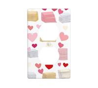 JKIEGOQ Paper Stack of Love Printing Double Socket Wall Panel Electrical Socket Cover Plate Decoration Heat Resistant 4.5x2.76in