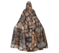 JKIEGOQ Pebbles in the beach Pattern Adult Hooded Cape Cloak for Halloween Costume Parties and More