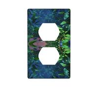 JKIEGOQ Plants in The Rainforest Printing Double Socket Wall Panel Electrical Socket Cover Plate Decoration Heat Resistant 4.5x2.76in