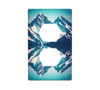 JKIEGOQ Snow On Top of A Mountain Printing Double Socket Wall Panel Electrical Socket Cover Plate Decoration Heat Resistant 4.5x2.76in