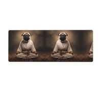 JKIEGOQ Yoga Pug Printing Extra Large Mouse pad Mousepad 12x31.5in for Desktop Computers, laptops, Personal Computers