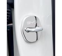 JKIOHG 4 Pcs Car Door Lock Cover for BYD Atto 3 /Dolphin /e6 /Seal/Song Plus/Tang/Yuan, Water-Proof Dust Stainless Steel Car Door Lock Latches Cover Protector Caps, Styling Accessories,B Silver