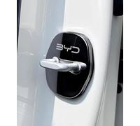 JKIOHG 4 Pcs Car Door Lock Cover for BYD Atto 3 /Dolphin /e6 /Seal/Song Plus/Tang/Yuan, Water-Proof Dust Stainless Steel Car Door Lock Latches Cover Protector Caps, Styling Accessories,A Black