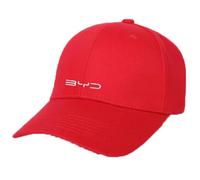 JKIOHG Cars Baseball Caps for BYD Atto 3 /Dolphin /e6 /Seal/Song Plus/Tang/Yuan, Men and Women Car Logo Embroidered Adjustable Baseball Hat Travel Cap Car Racing Motor Hat,D Red