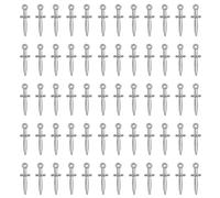 JKJF 100 Pcs Sword Charms Pendants Vintage Knife Pendants Dagger Shape Charm for DIY Crafts Bracelet Earrings Necklace Jewelry - Silver