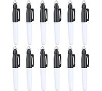 JKJF 12PCS Mini Permanent Markers with Cap Clips Golf Ball Marker Pen Medical Nurses Badge Marker for School Office Stationery Supplies Outdoor Activities - Black