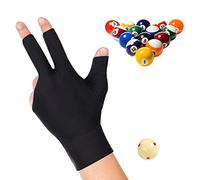 JKJF 2 Pcs 3 Fingers Billiards Gloves Pool Cue Gloves Shooter Cue Gloves for Women Men Left and Right Hand - Black Style 2