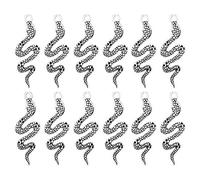 JKJF 20 Pcs Alloy Snake Charms Antique Silver Snake Shape Pendants for DIY Jewelry Craft Making
