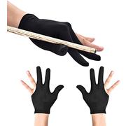 JKJF 4 Pcs 3 Fingers Billiards Gloves Pool Cue Gloves Shooter Cue Gloves for Women Men Left and Right Hand - Black Style 1