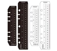 JKJF 4 Pcs A5 A6 Bookmark Ruler Plastic Page Marker Pouch Page Ruler Page Finder for A5 A6 Size 6-Hole Binder Notebook (Clear and Black)