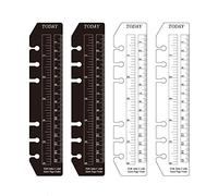 JKJF 4 Pcs A6 Bookmark Ruler Plastic Page Marker Pouch Page Ruler Page Finder for A6 Size 6-Hole Binder Notebook (Clear and Black)
